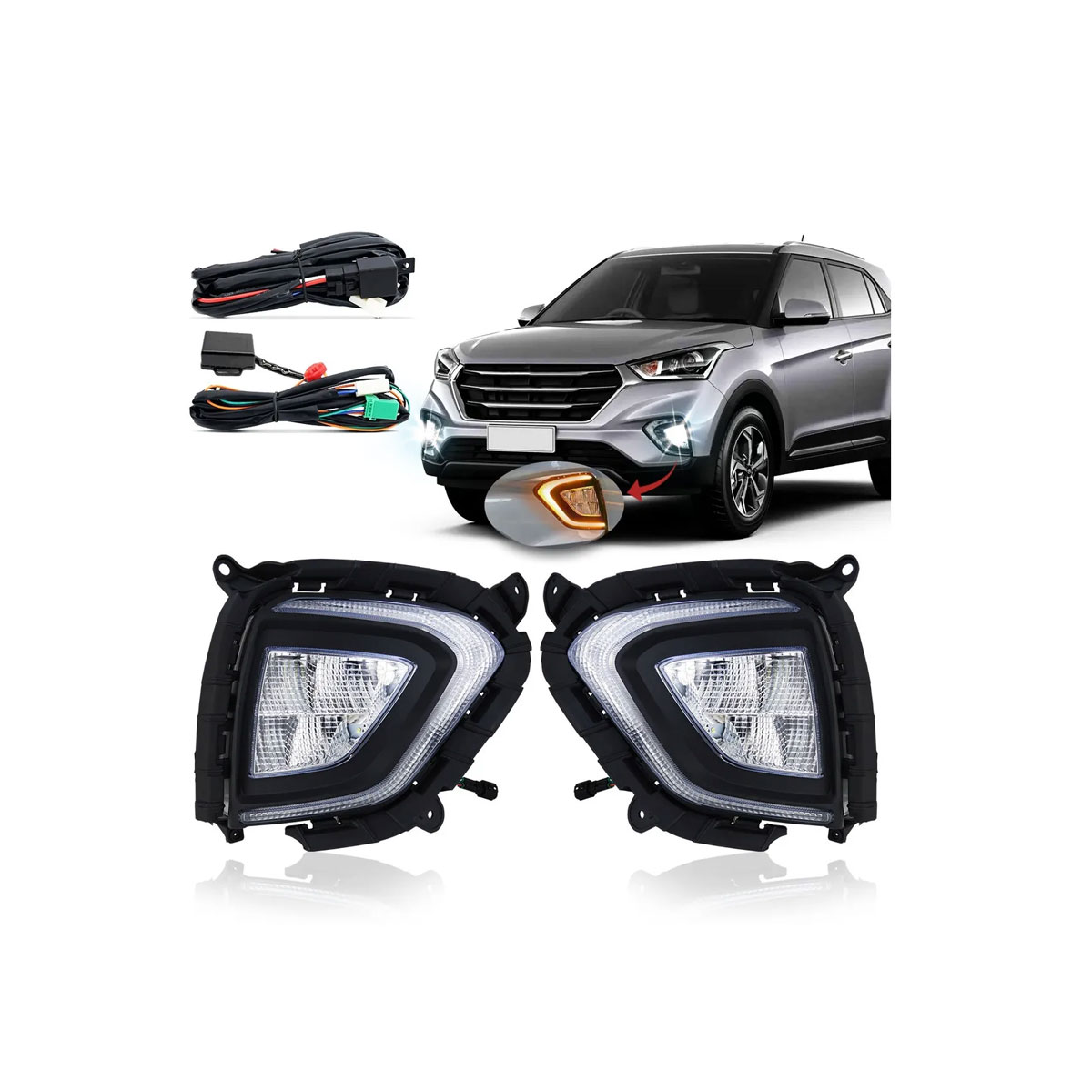 Kit Farol Creta 2020 Moldura Drl E Seta Fortaleza Distribuidora